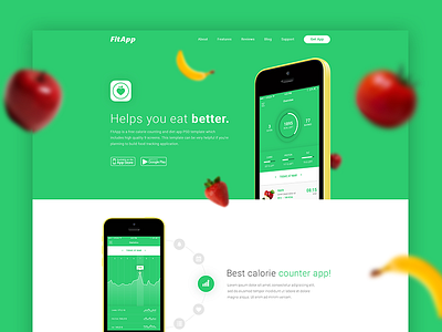 FitApp Free PSD Template