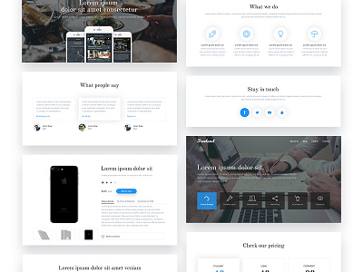 Freeland UI Cards for Landing Pages cards download freebies kit landing page psd ui ux web