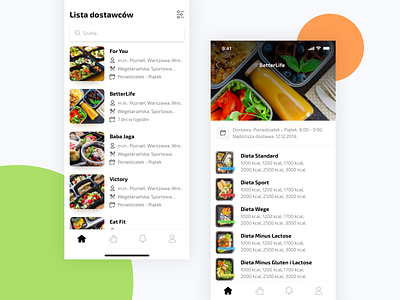 Dietary Catering App app catering design diet food mobile ui ux