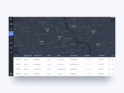 Fleet Management App animation app car dashboad drivers map principle statistics tracking ui ux web