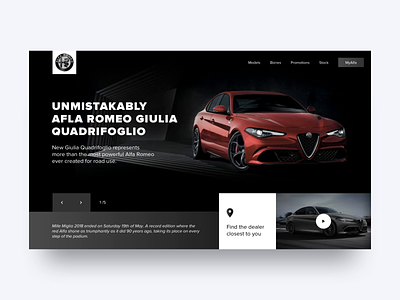 Alfa Romeo Website Concept alfaromeo animation car carousel concept design ui ux vehicle web website
