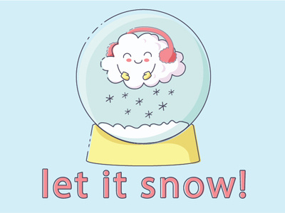 Let it snow! adorable cloud cute lovely mittens snow snow globe winter
