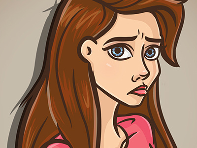 I'm sad cartoon emotion girl illustration self teenage woman