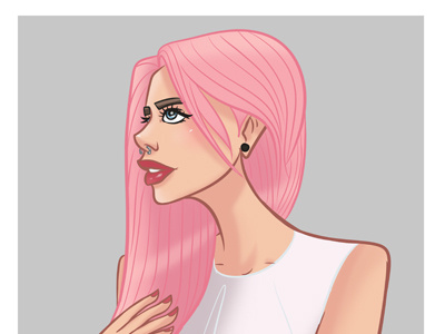 pink lady cartoon character girl portrait woman