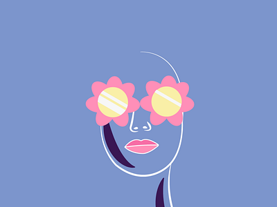 Flower head illustration illustration art minimal minimalist design vector