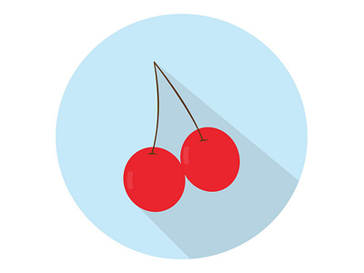 Cherry Fruit art berry cherry design flat food fresh fruit graphic design healthy icon illustration juicy red sweet