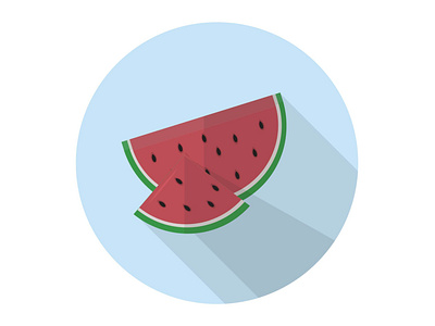 Watermelon art design flat food fruit graphic design green healthy icon illustration juicy red summer sweet watermelon