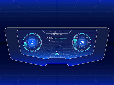 Car Dashboard UI Concept car dark dashboard futuristic gauge map speed speedometer ui ux