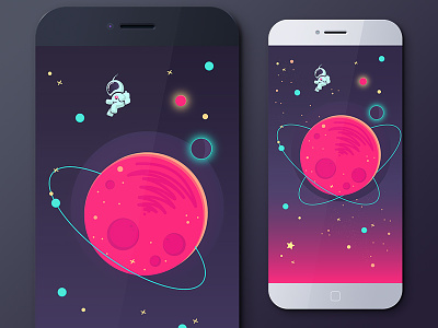 Game app illustration app background color game illustration nature quiz science space universe vector