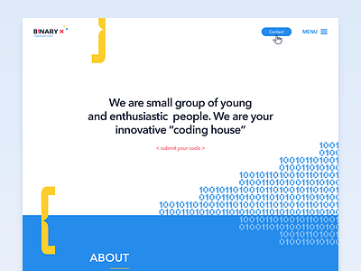 Binary X // Web for "coding house" / binary code coding digital illu illustration ui ux vector web webdesign