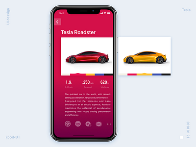 Tesla Roadster ui design auto car dessign tesla ui ux