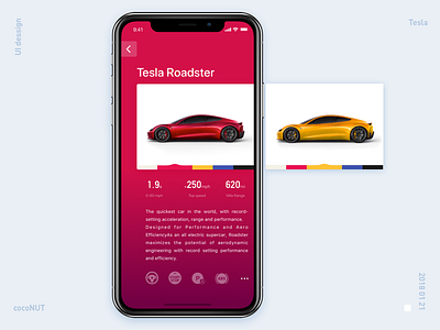 Tesla Roadster ui design