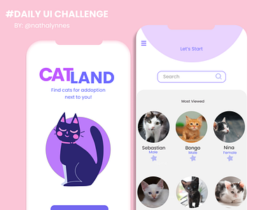 Daily UI Challenge - CatLand animal cat cute cute animal dailyui design figmadesign kawaii productdesign ui ui design uxdesign uxui