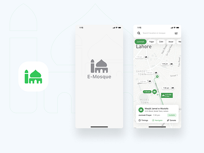 E-Mosque - Concept Screens app branding design dribbble iconography illustration logo modern gradient mosque pakistan ui