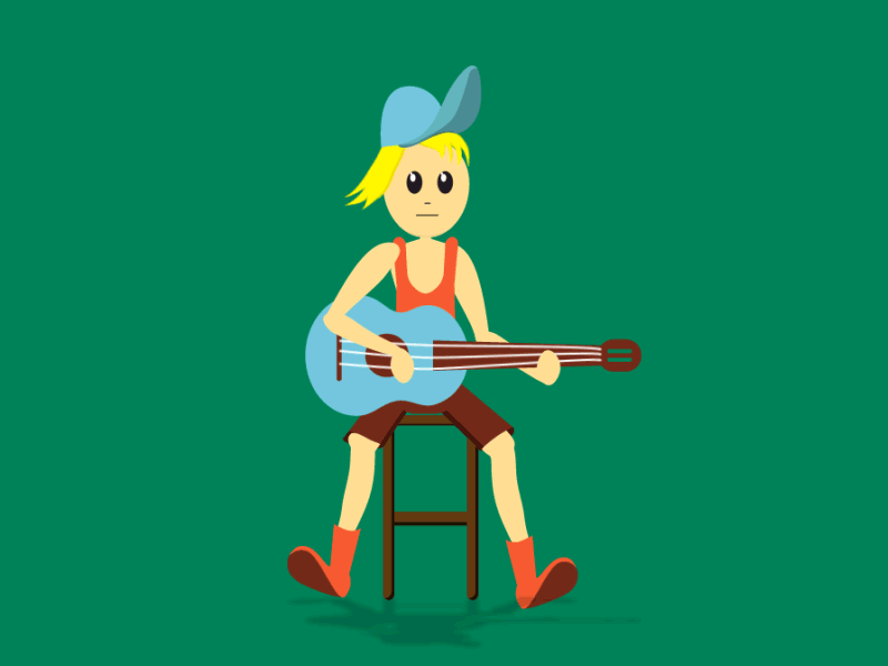 Guitar after effects animation character design flat gif guitar motion