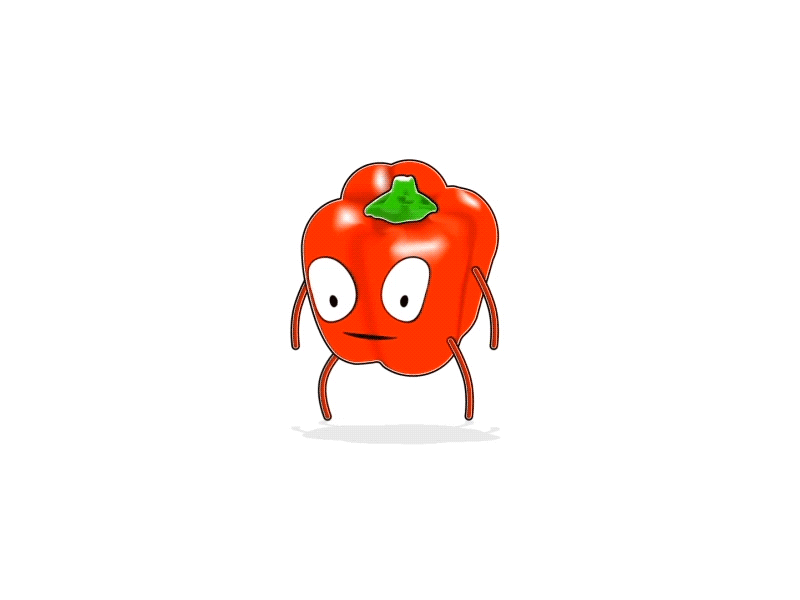 Jumping pepper animation illustration motion design red