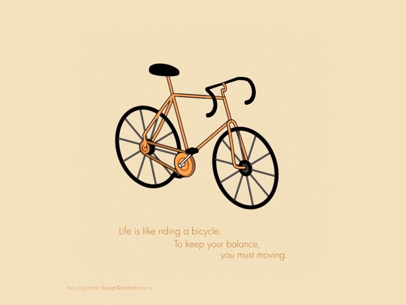 Bicycle quote animation c4d flat