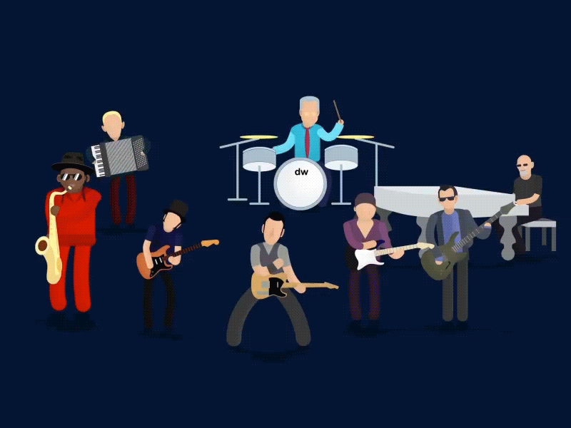 Guess the band's name character animation character design motion design