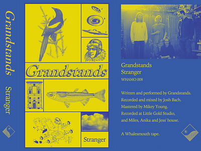 Grandstands tape cover cassette design design graphic design music music packaging