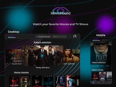 Movie hound, Movie streaming app design