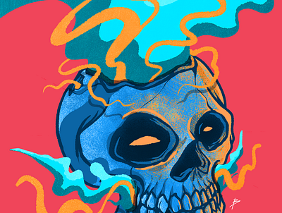 Overthink design graphic design illustration skull