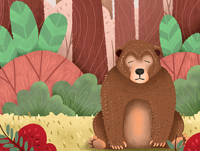 Chilling in The Forest background character design graphic design illustration