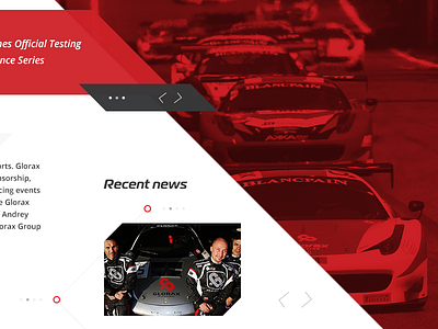 Glorax racing team concept site clean design landing racing red web