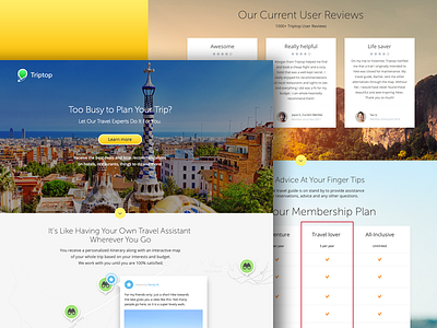 Triptop landing page