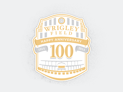 Wrigley Field Anniversary 100 anniversary banner baseball cubs field gold logo stadium vector