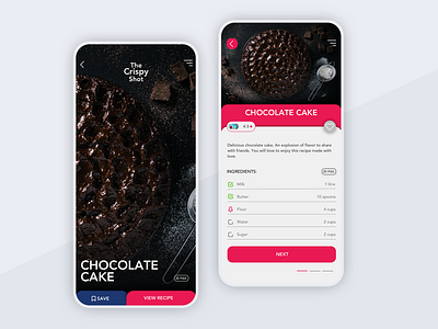 The Crispy Shot concept app app app design brand design cake costa rica design flat food foodie graphic design illustration logo ui uiux website