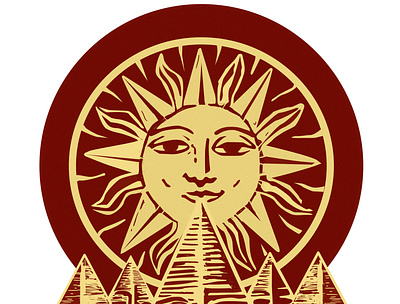 Sunshine Pyramids design illustration vector