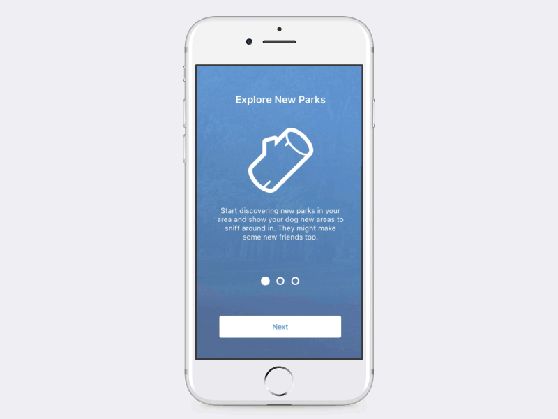 Onboarding Flow animation dog gif ios iphone onboarding park principle welcome
