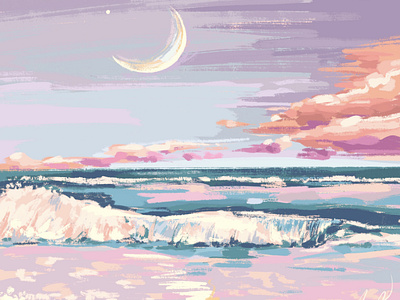 New Moon Ocean Landscape