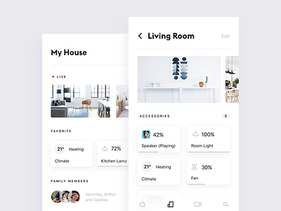 Smart Home App #2 clean design home ios minimalistic mobile simple ui white
