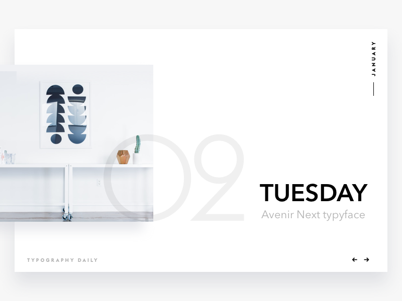 Typography daily calendar #2 clean white calendar font typeface design ui web date interface