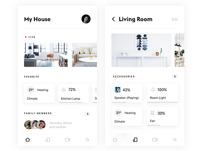 Smart Home App #1 clean design home ios minimalistic mobile simple ui white