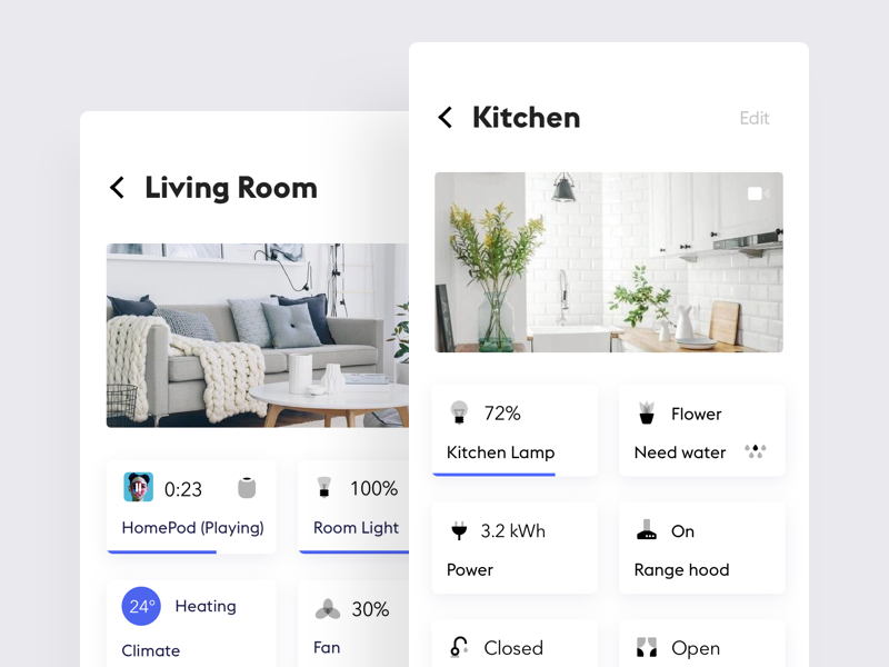 Smart Home App #3 ux ui simple mobile minimal app home smart home clean