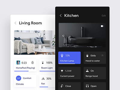 Smart Home App app ios iphone black clean design ui ux flat minimal product design simple smart home white
