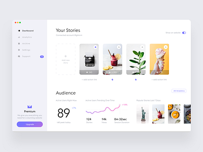 Stories widget dashboard #3