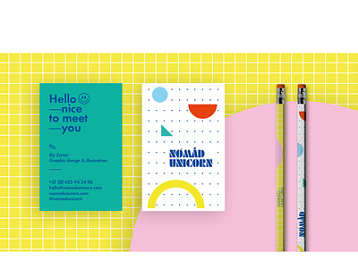 Personal Branding freelance designer geometric design minimalistic corporate identity memphis style pop art yellow grid businesscard branding design branding