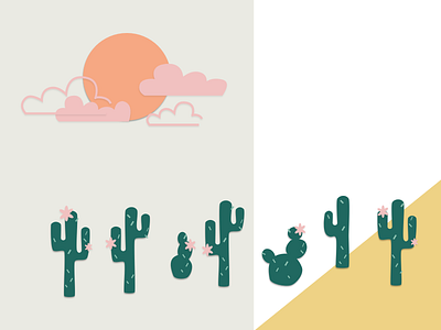 Desert art direction branding design geometric illustration vector