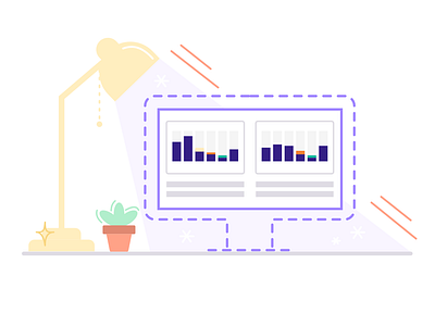 Monitor View computer design illustration lamp ui