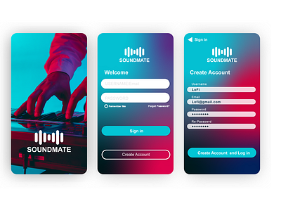 Soundmate Sign up Page ui