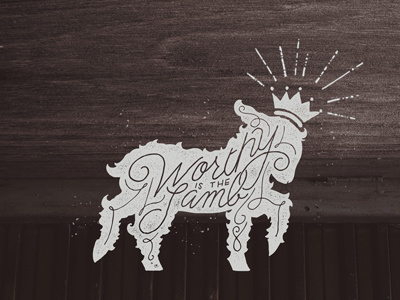 Worthy is the Lamb animal hand lettering handlettered handlettering lettered printmaking scripture sheep silhouette stamp texture type