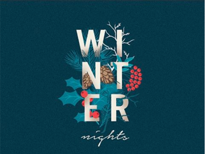 Winter Nights color flowers foliage holly nights plant type typography winter