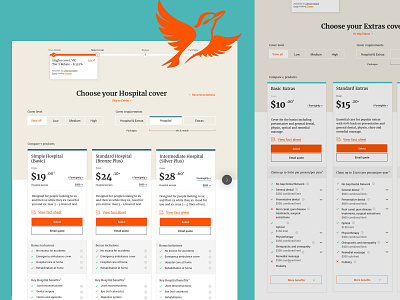 Health Insurance Web Design - Compare Covers health insurance ui ui design ux ux design website