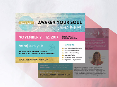 Soul Talk Sedona Retreat flyer meditation postcard retreat yoga