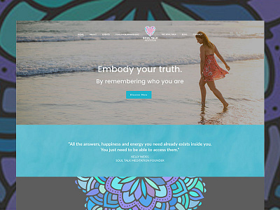 Soul Talk Meditation Website Homepage