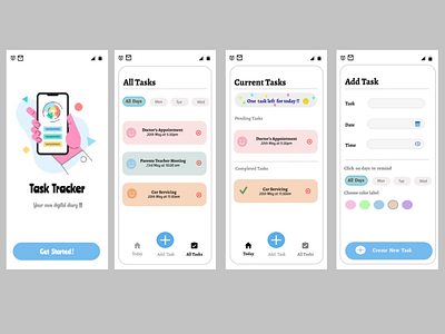 Task Tracker app design memo time management time tracker ui ux