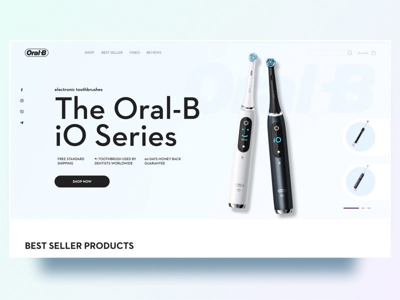 Oral-B landing page design electric toothbrush figma motion graphics oral b ui ux